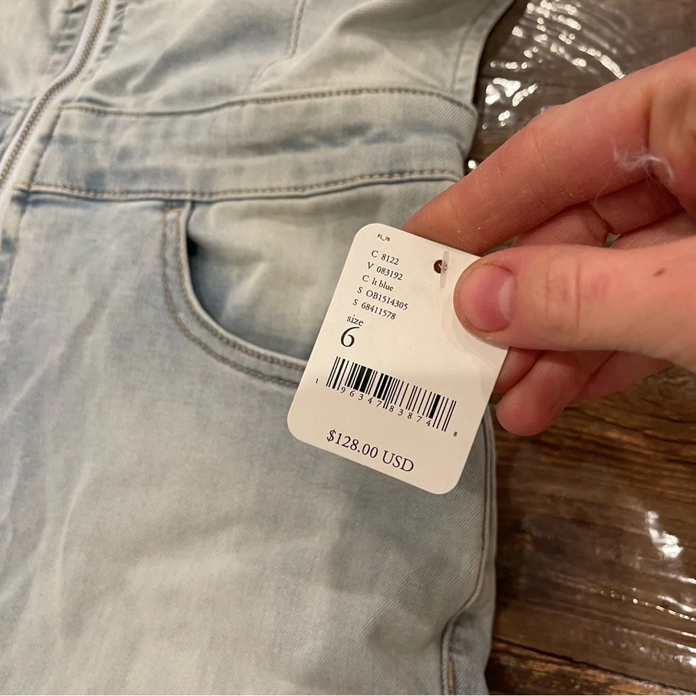 Free People light Blue crvy on 2nd ave one piece Jumpsuit with Wide Legs - Picture 6 of 16